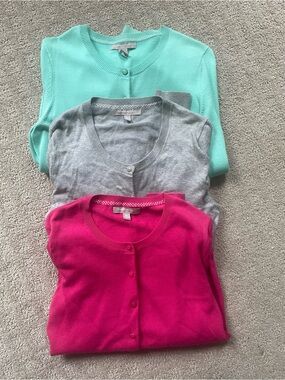 Banana Republic Cardigan Bundle Size M Cotton Sweaters Set 3 Classic Layering